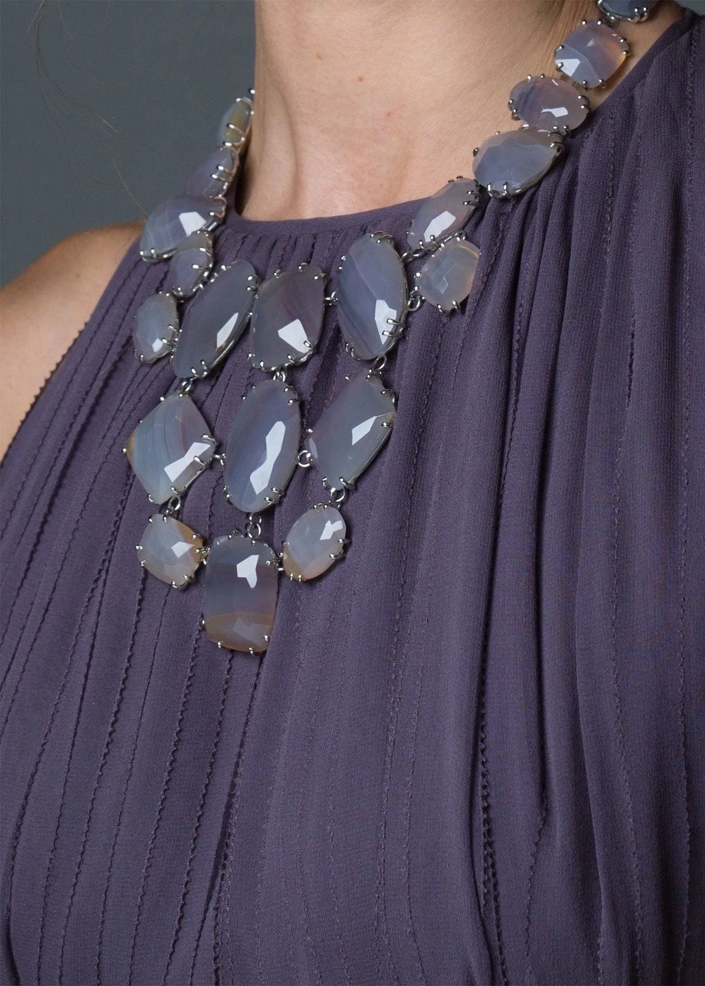 Grey Agate Statement Necklace