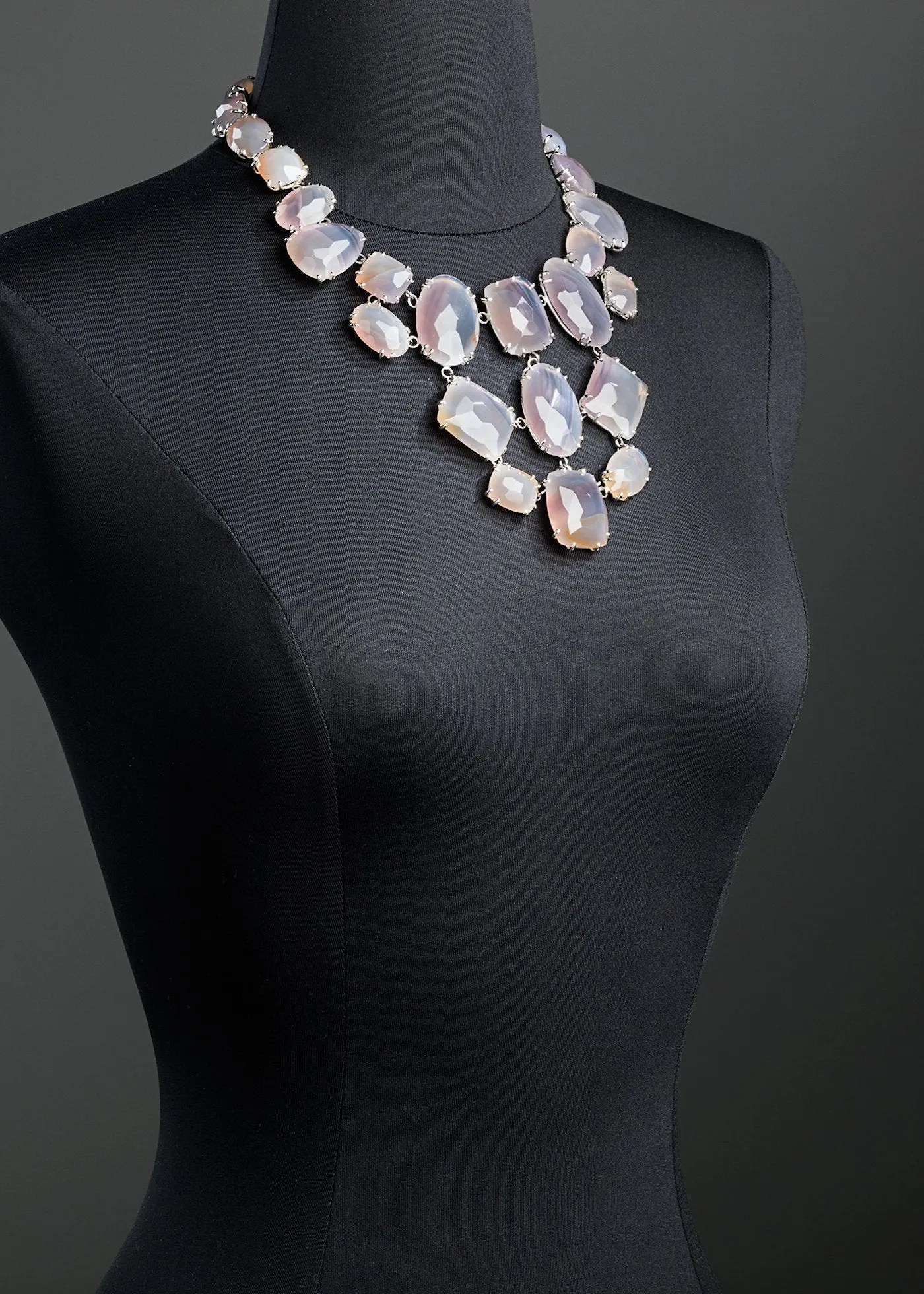 Grey Agate Statement Necklace