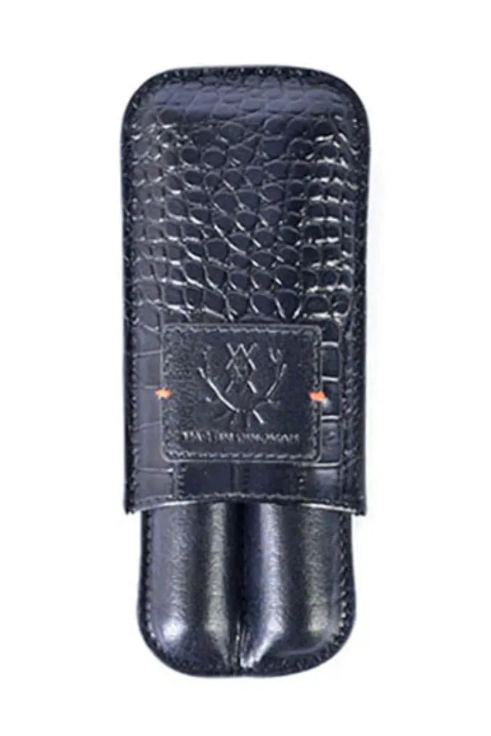 HAVANA ALLIGATOR CIGAR CASE- BLACK