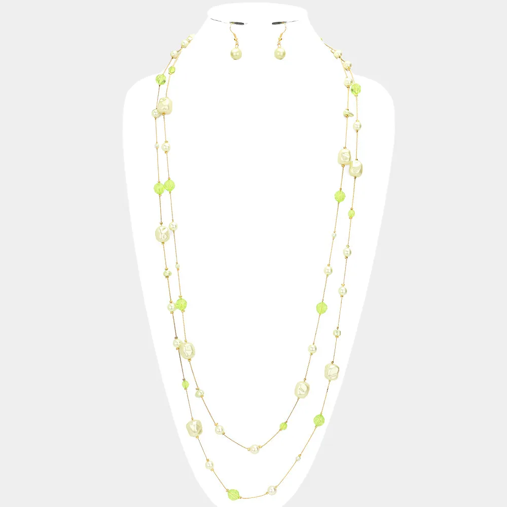 iLLASPARKZ 78 Freshpearl station long necklace