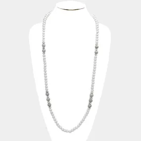 iLLASPARKZ Metal Ball Semi Precious Bead Long Necklace