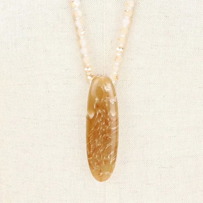 iLLASPARKZ Natural stone drop beaded long necklace