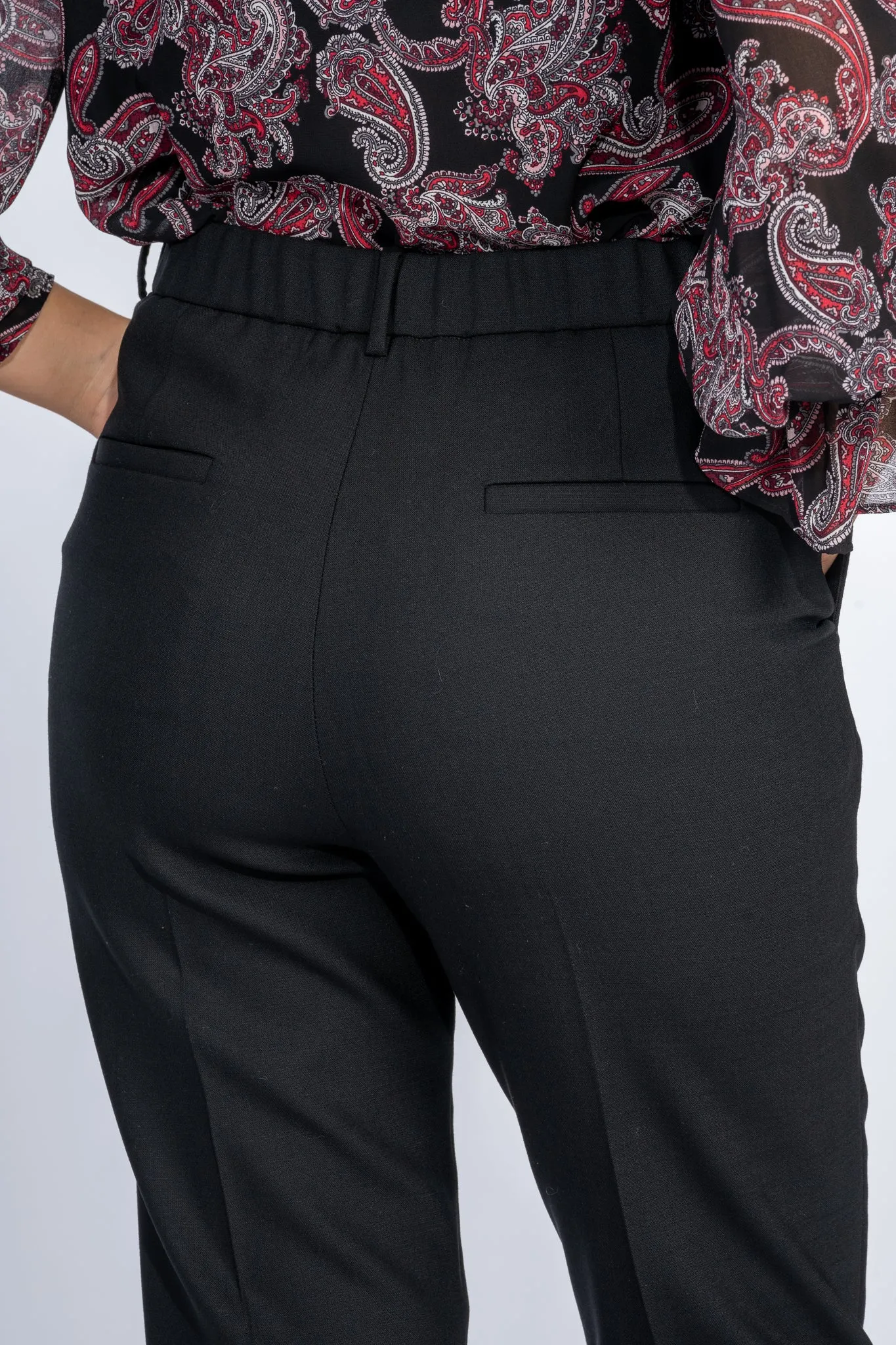 Incotex - Pantalone Galene Elastico Retro Nero Donna