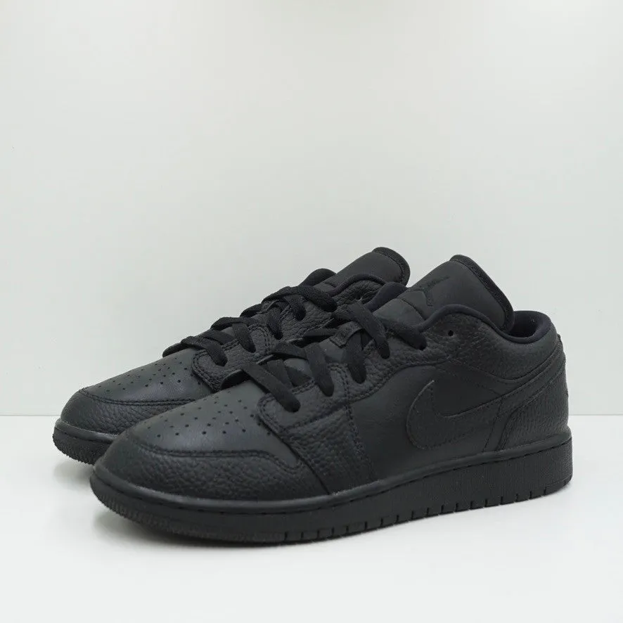 Jordan 1 Low Tumbled Leather Black (GS)