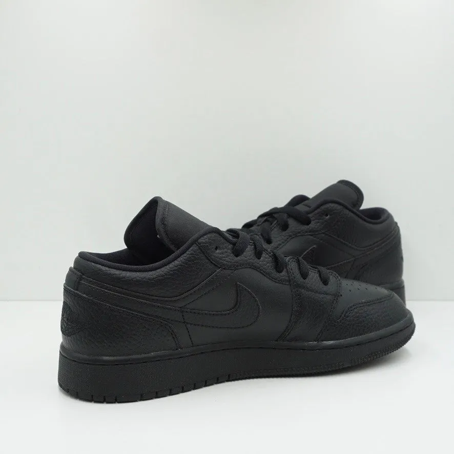 Jordan 1 Low Tumbled Leather Black (GS)