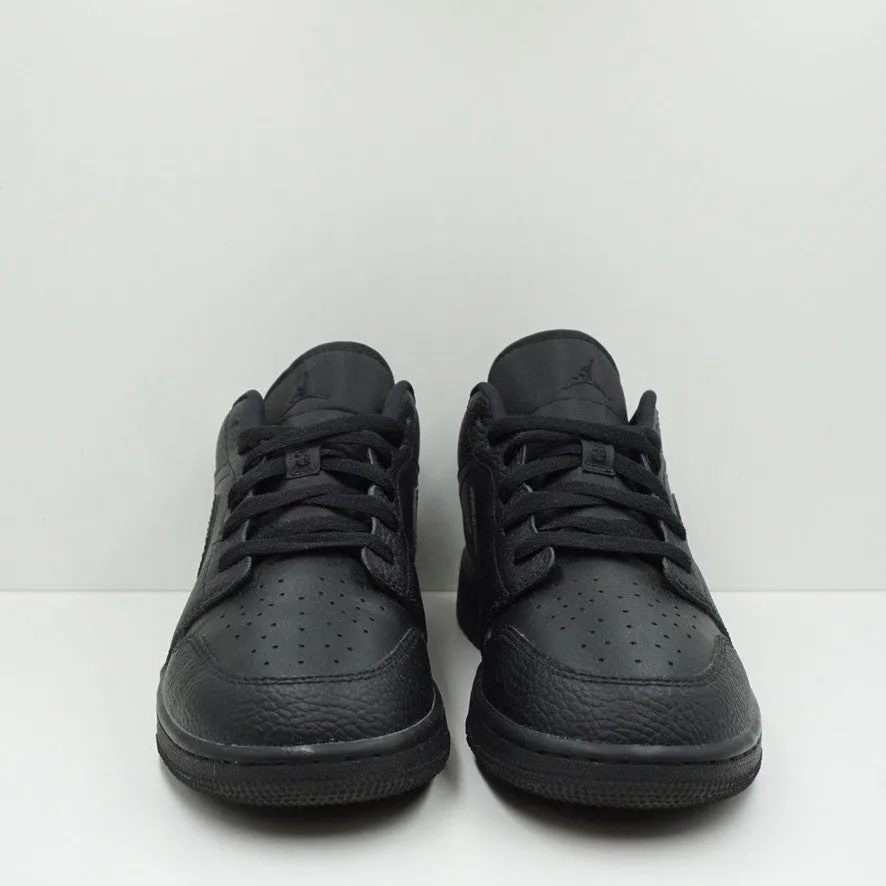 Jordan 1 Low Tumbled Leather Black (GS)