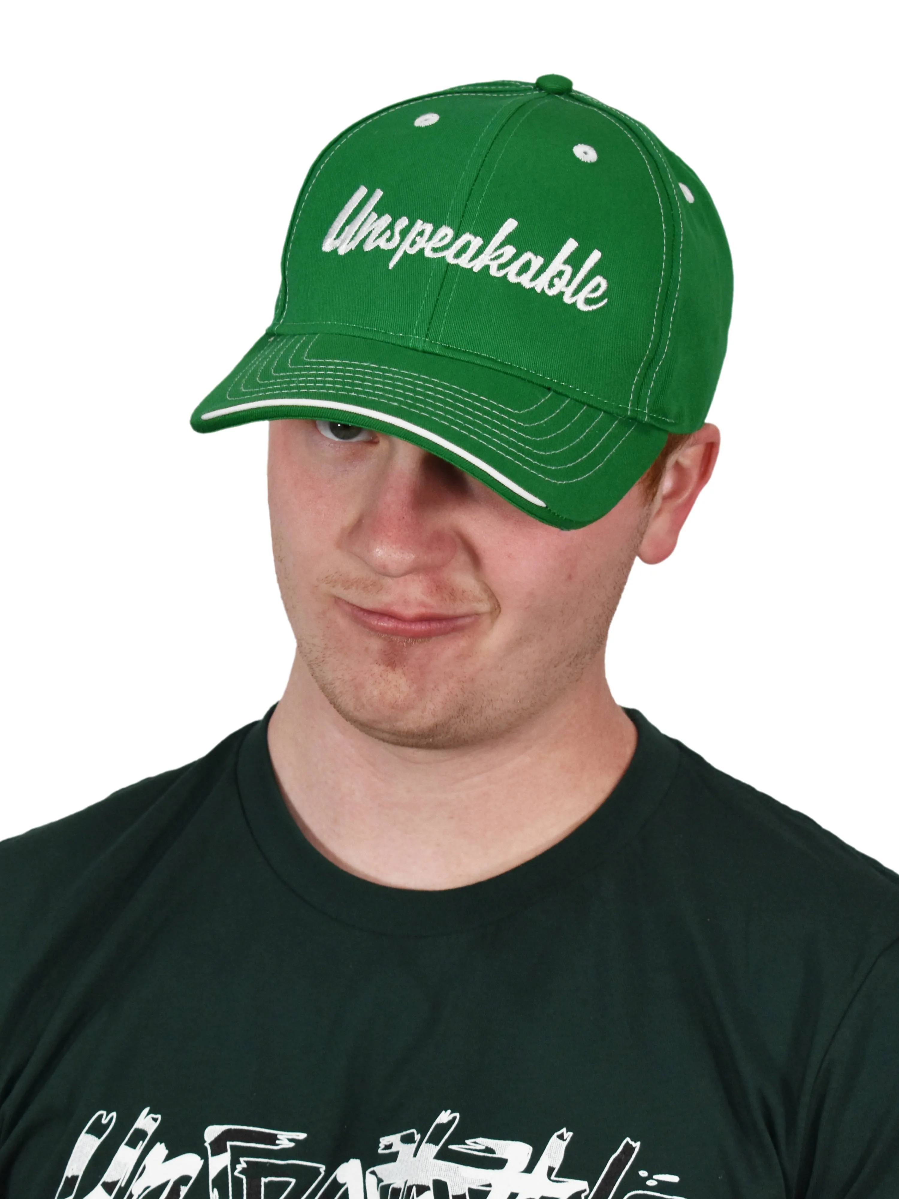 KELLY GREEN HAT w/WHITE FONT