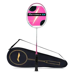 Li-Ning AX Force 9 Strung Badminton Racquet (White/Pink)