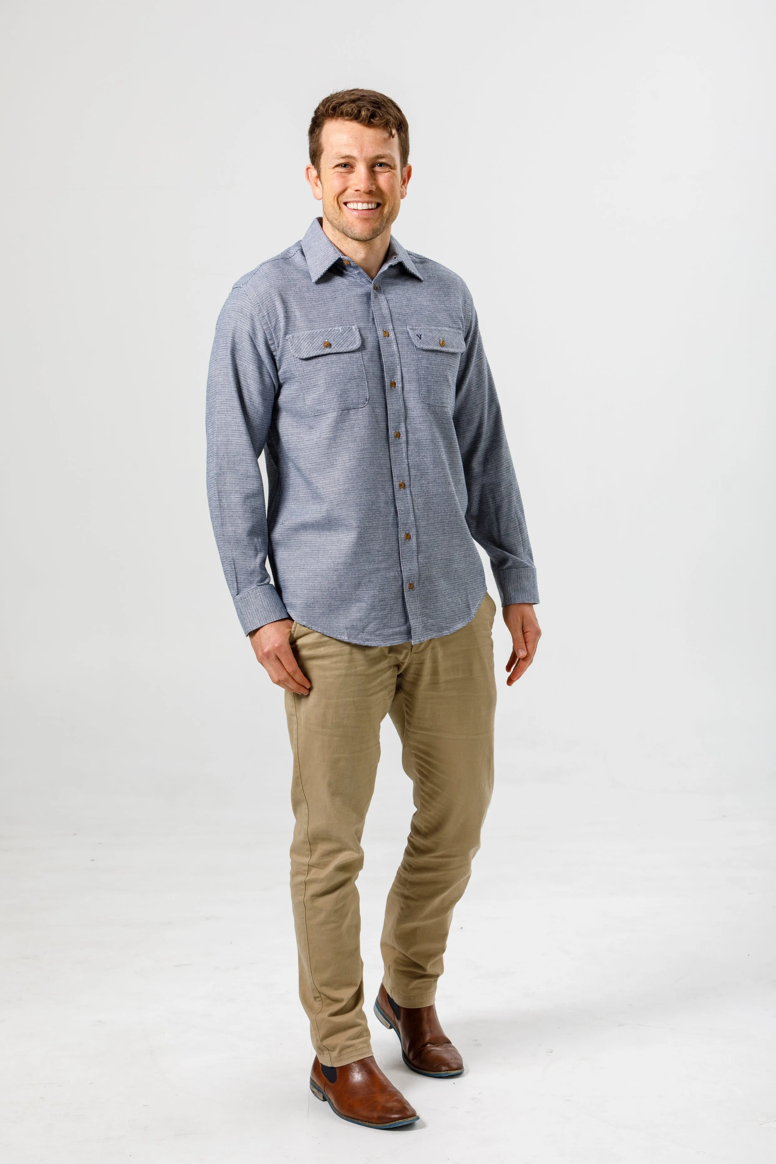 LICHFIELD - Vonella Single Pocket Shirt - Light Grey