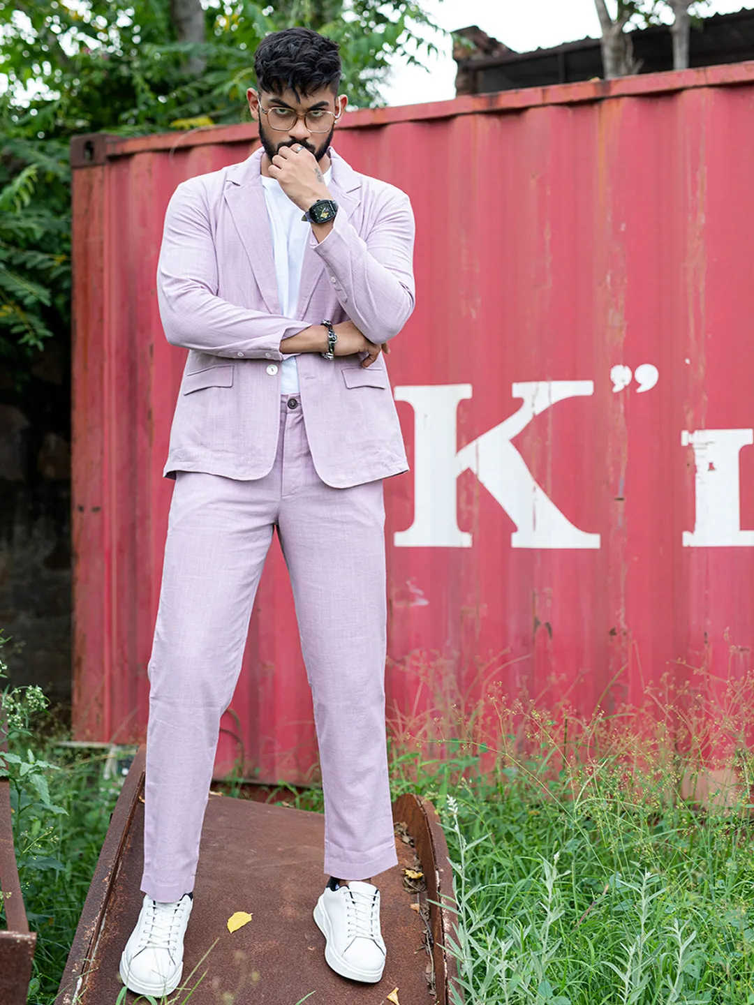 Lilac Linen Suit