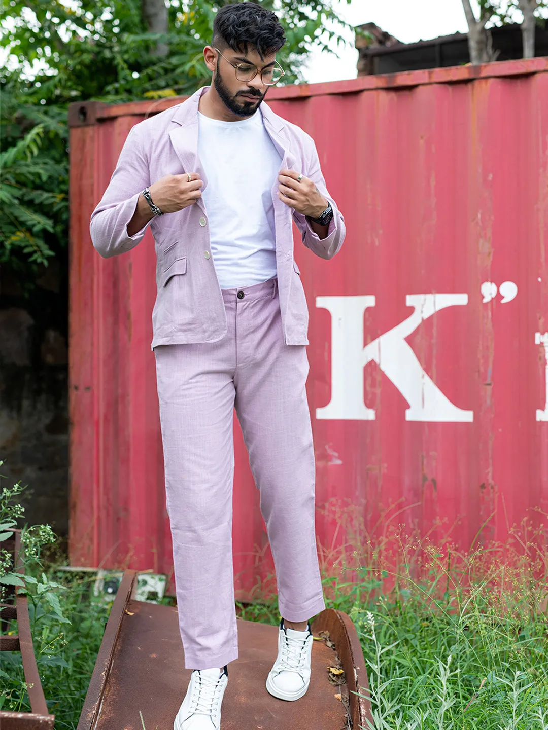 Lilac Linen Suit