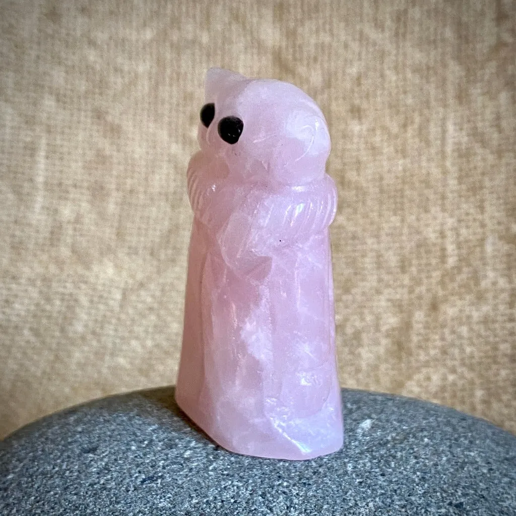 Little Rose Quartz Alien with Shungite, Blue Kyanite, Lemurian Quartz