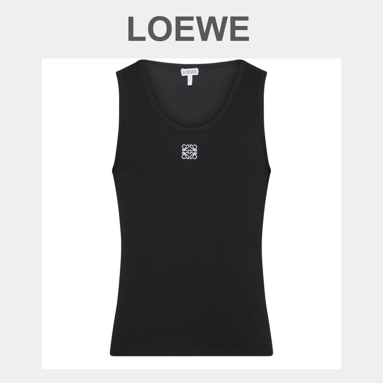 LOEWE  |Plain Cotton Logo Luxury Tanks