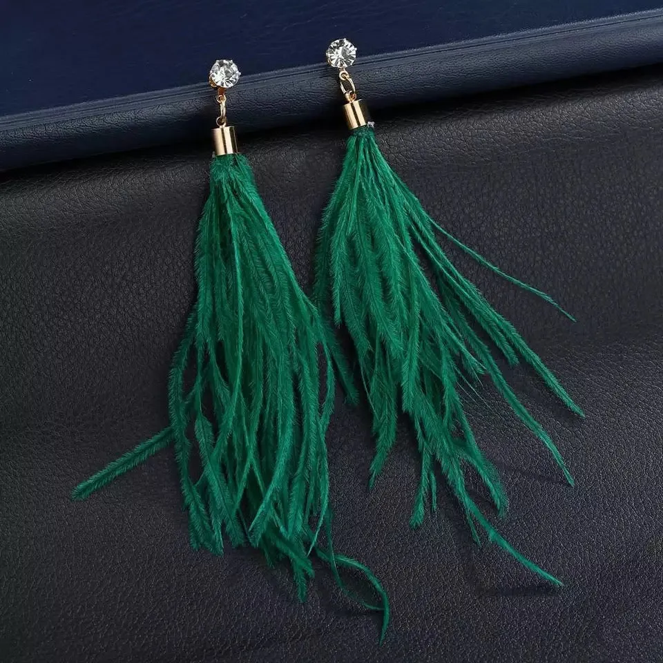 Long Feather Earrings