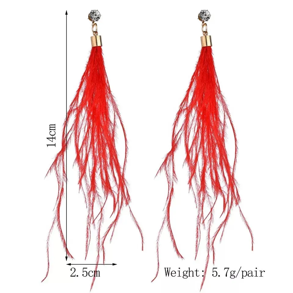 Long Feather Earrings