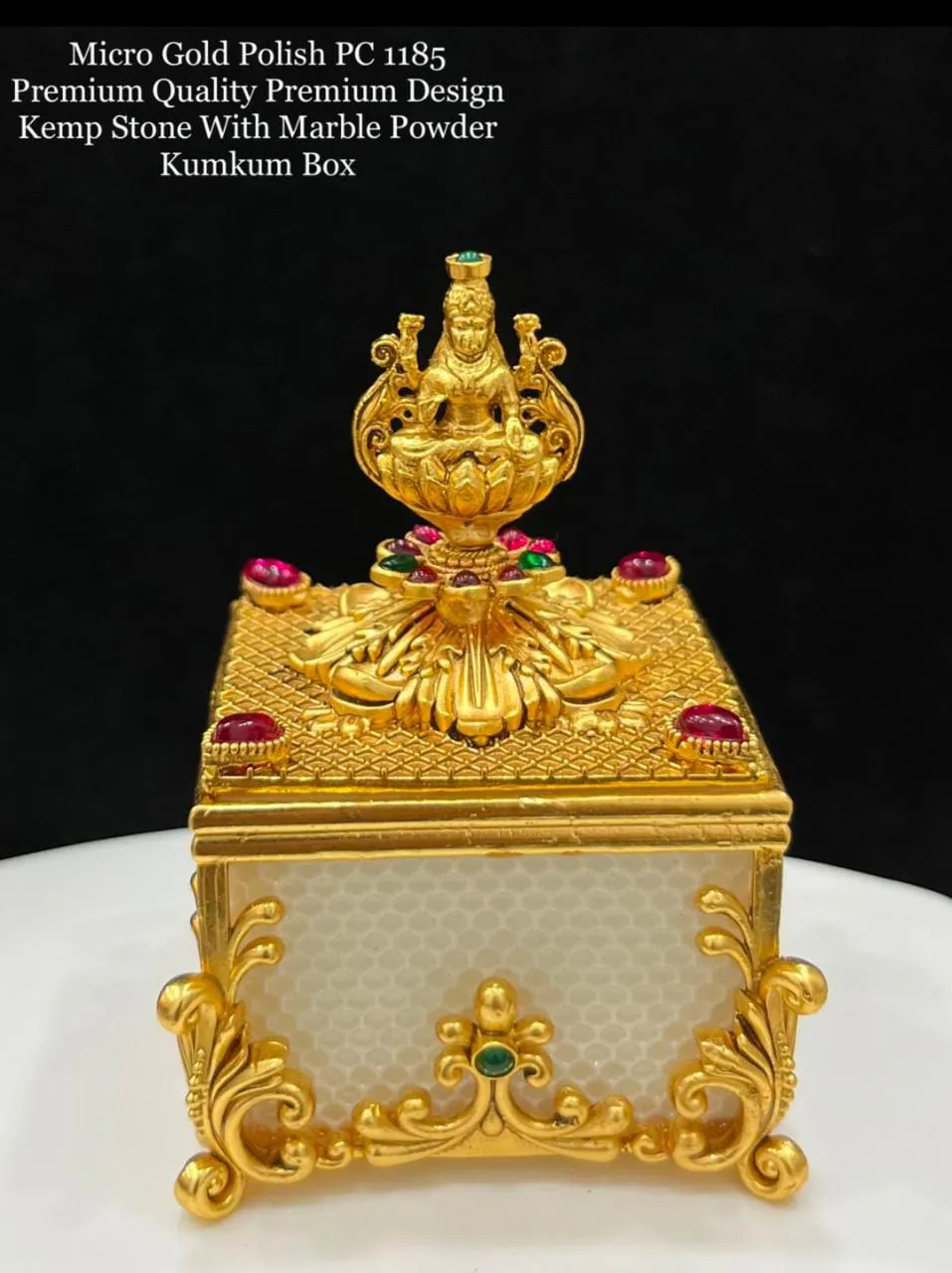 Maha Lakshmi , Micro Gold Polish  Kemp Stone With Marble Powder Design Sindoor Cheppu-SAY001MSD