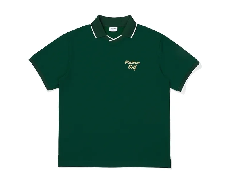 Malbon Golf  |Street Style Plain Cotton Logo Polos