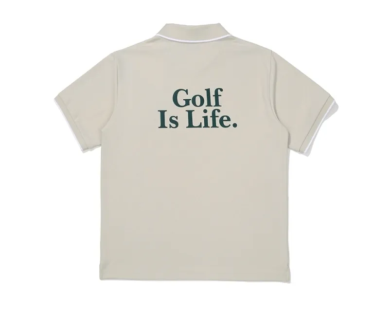 Malbon Golf  |Street Style Plain Cotton Logo Polos