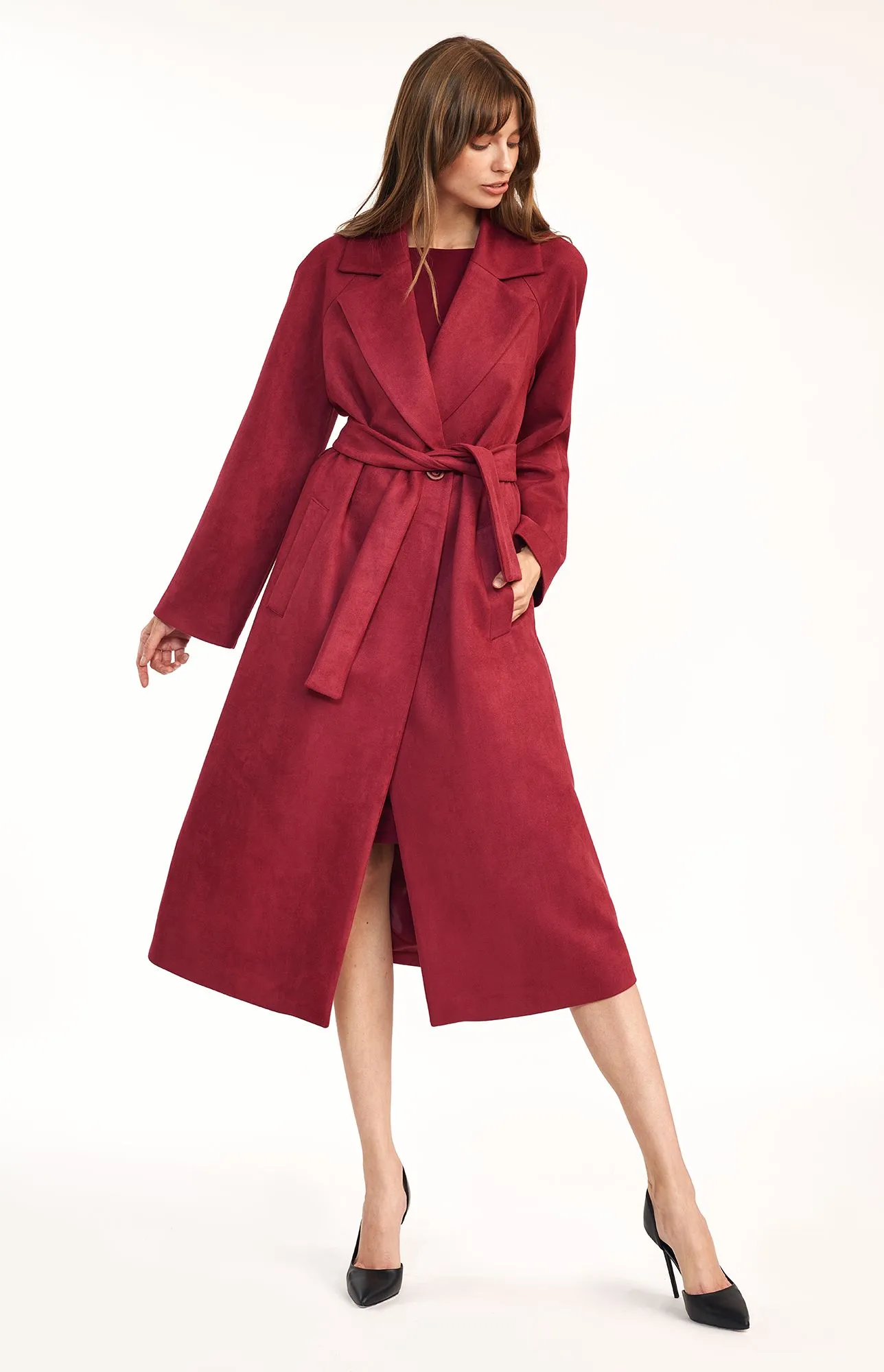 Manteau long bordeaux