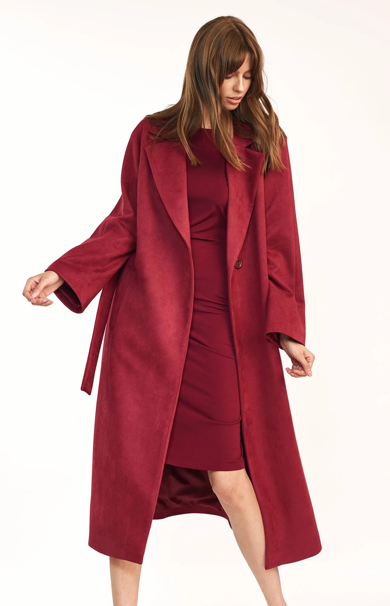 Manteau long bordeaux