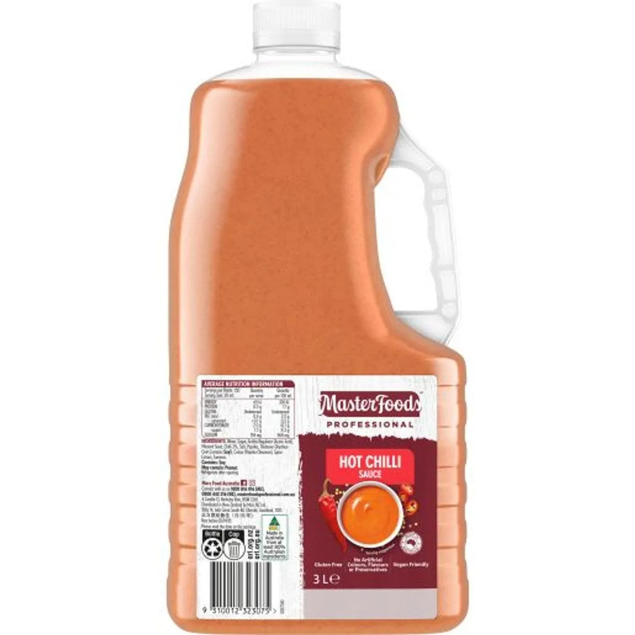 Masterfoods Professional Hot Chilli Sauce 3L Bottle Bulk