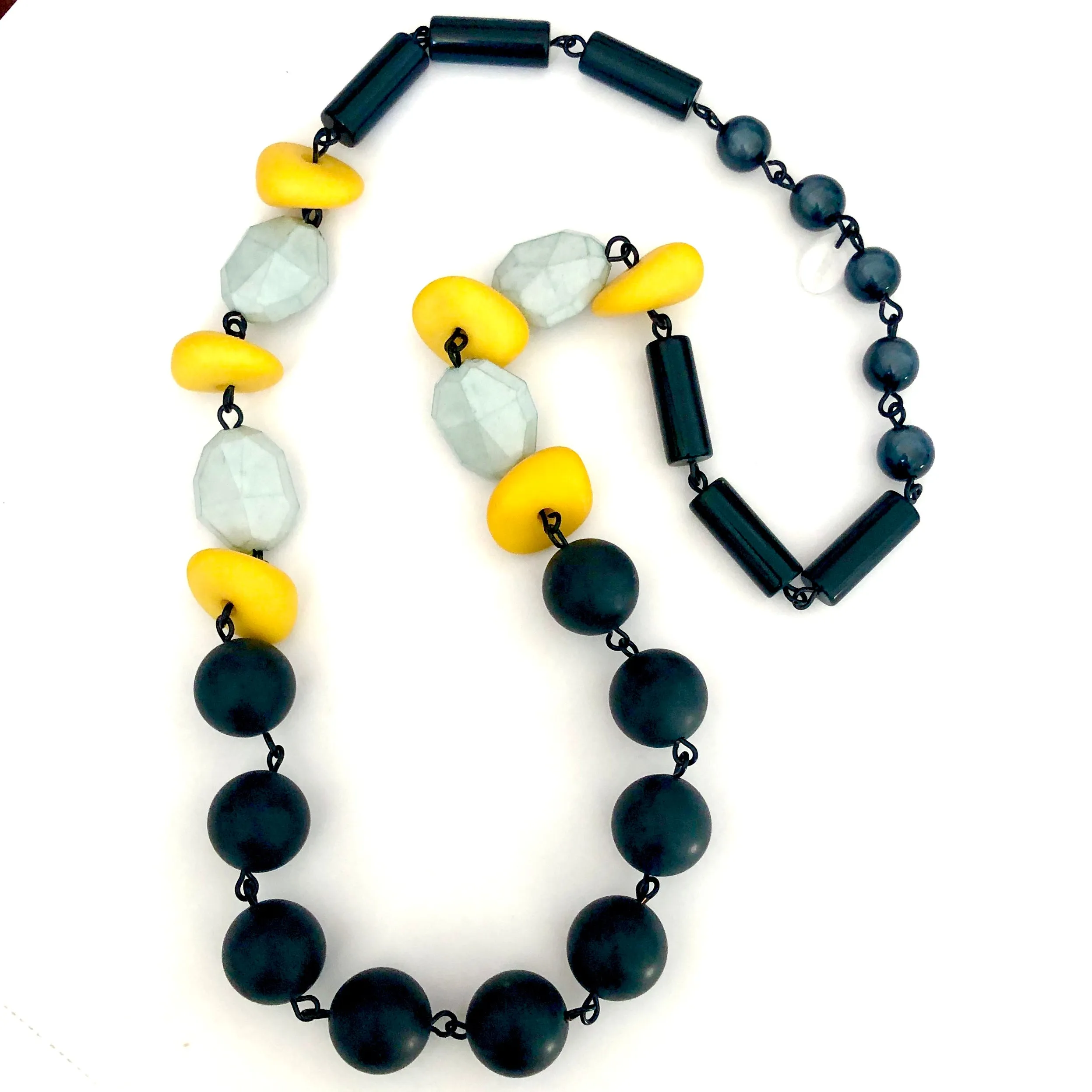 Matte Black & Yellow Carmen Necklace