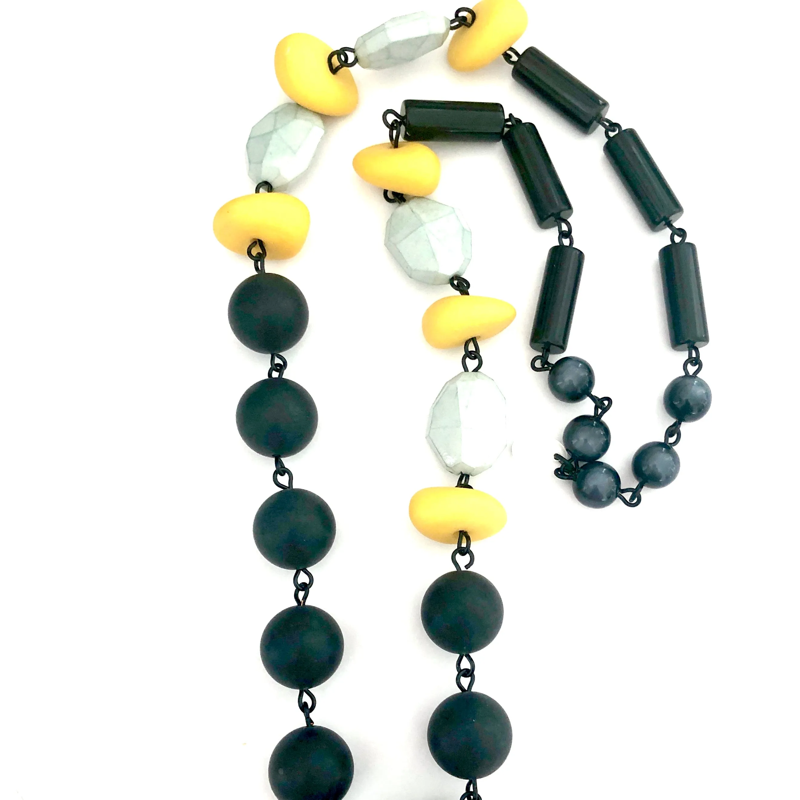 Matte Black & Yellow Carmen Necklace