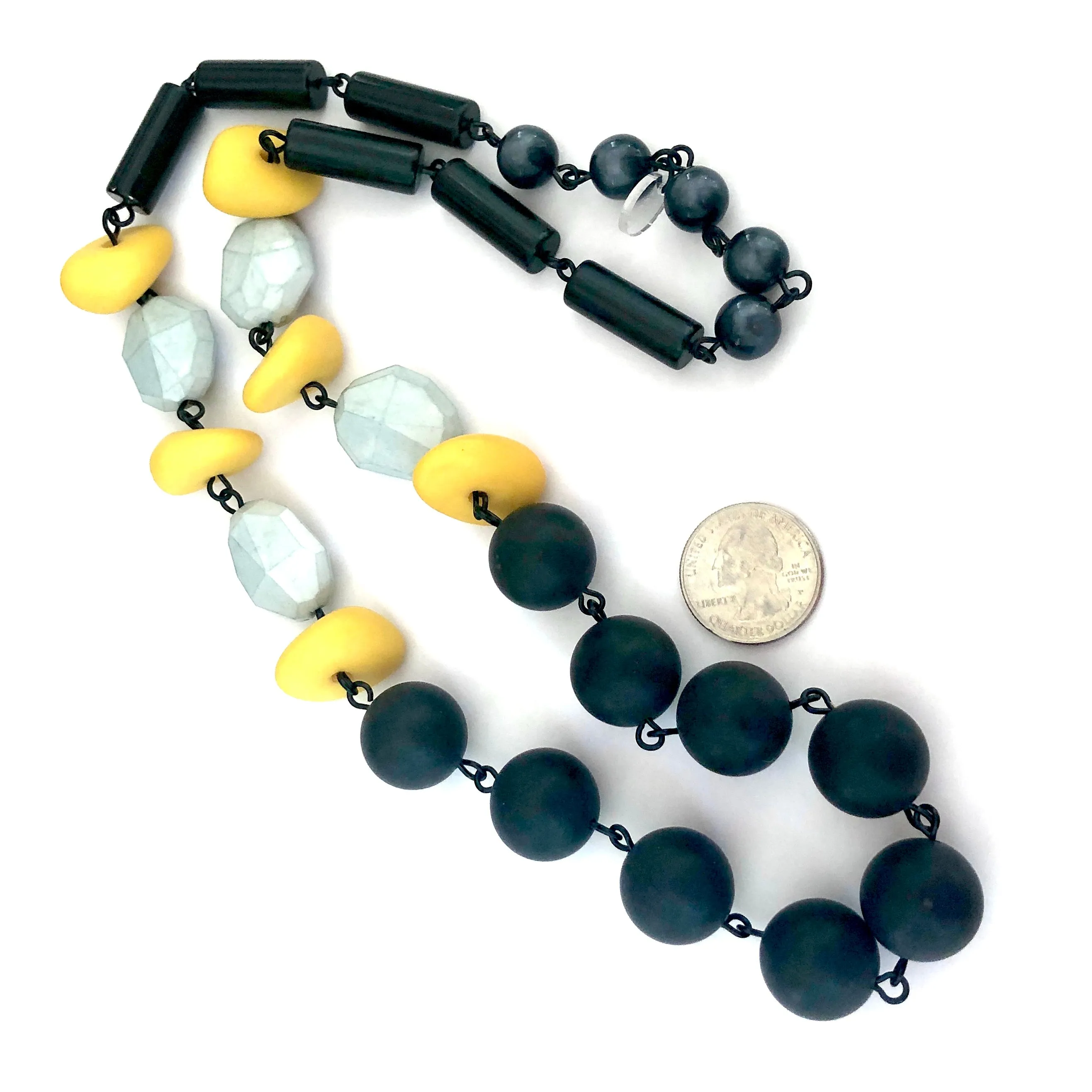 Matte Black & Yellow Carmen Necklace