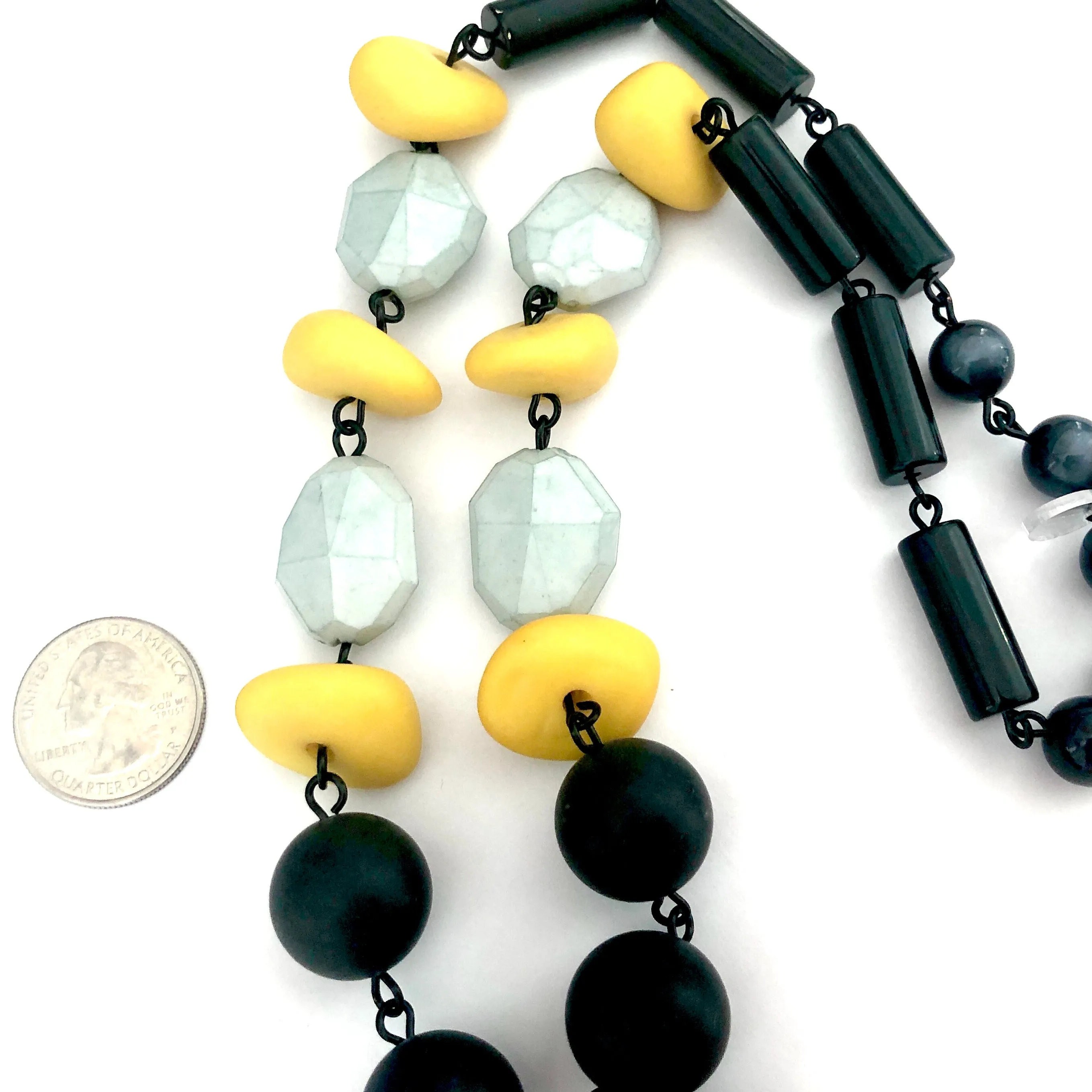 Matte Black & Yellow Carmen Necklace