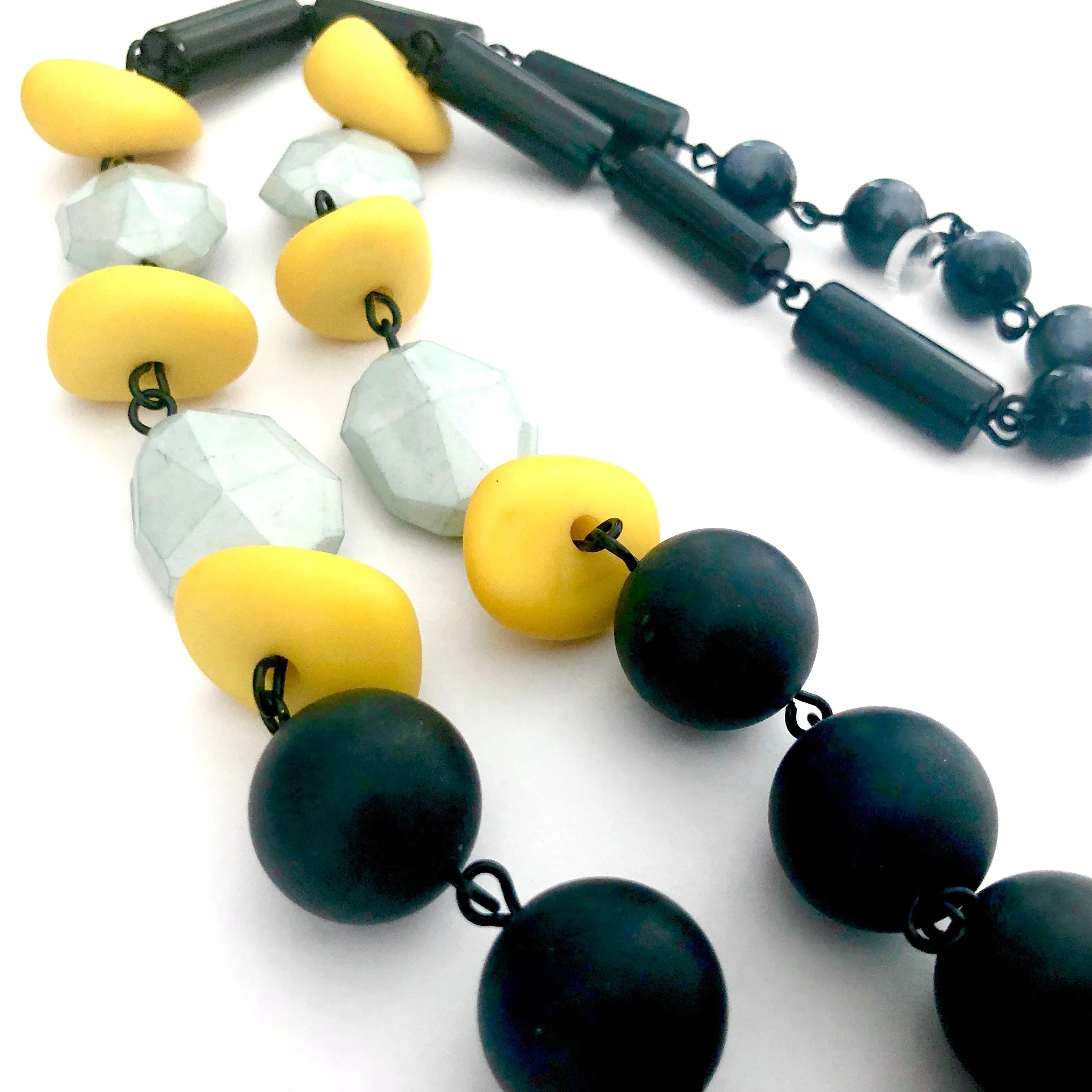 Matte Black & Yellow Carmen Necklace