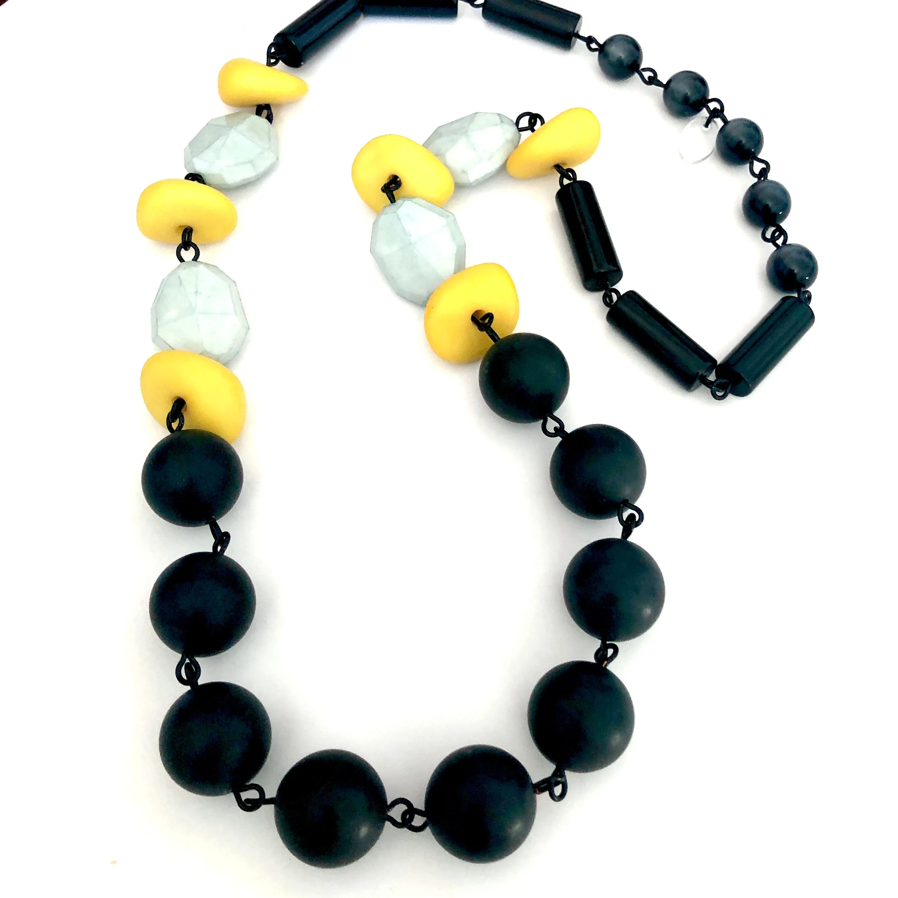 Matte Black & Yellow Carmen Necklace