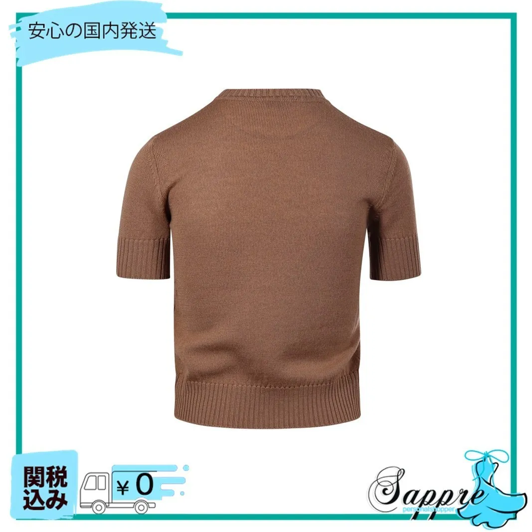 MaxMara  |Crew Neck Casual Style Wool Plain Short Sleeves