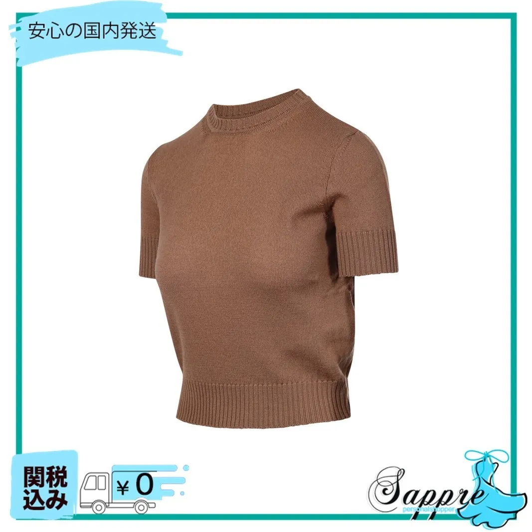 MaxMara  |Crew Neck Casual Style Wool Plain Short Sleeves