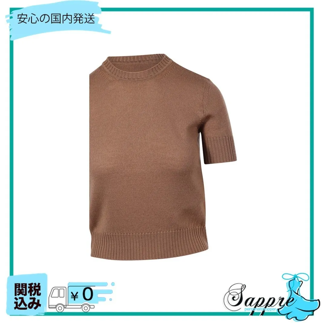 MaxMara  |Crew Neck Casual Style Wool Plain Short Sleeves