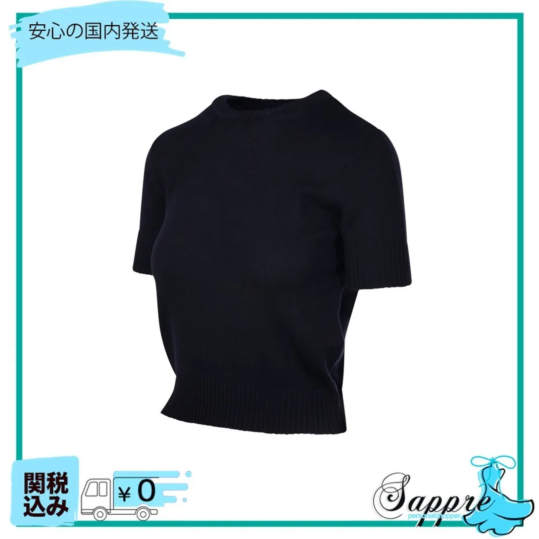 MaxMara  |Crew Neck Casual Style Wool Plain Short Sleeves