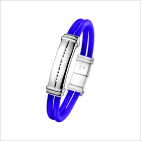 Men's Falco 18K Gold & Blue Rubber Bracelet