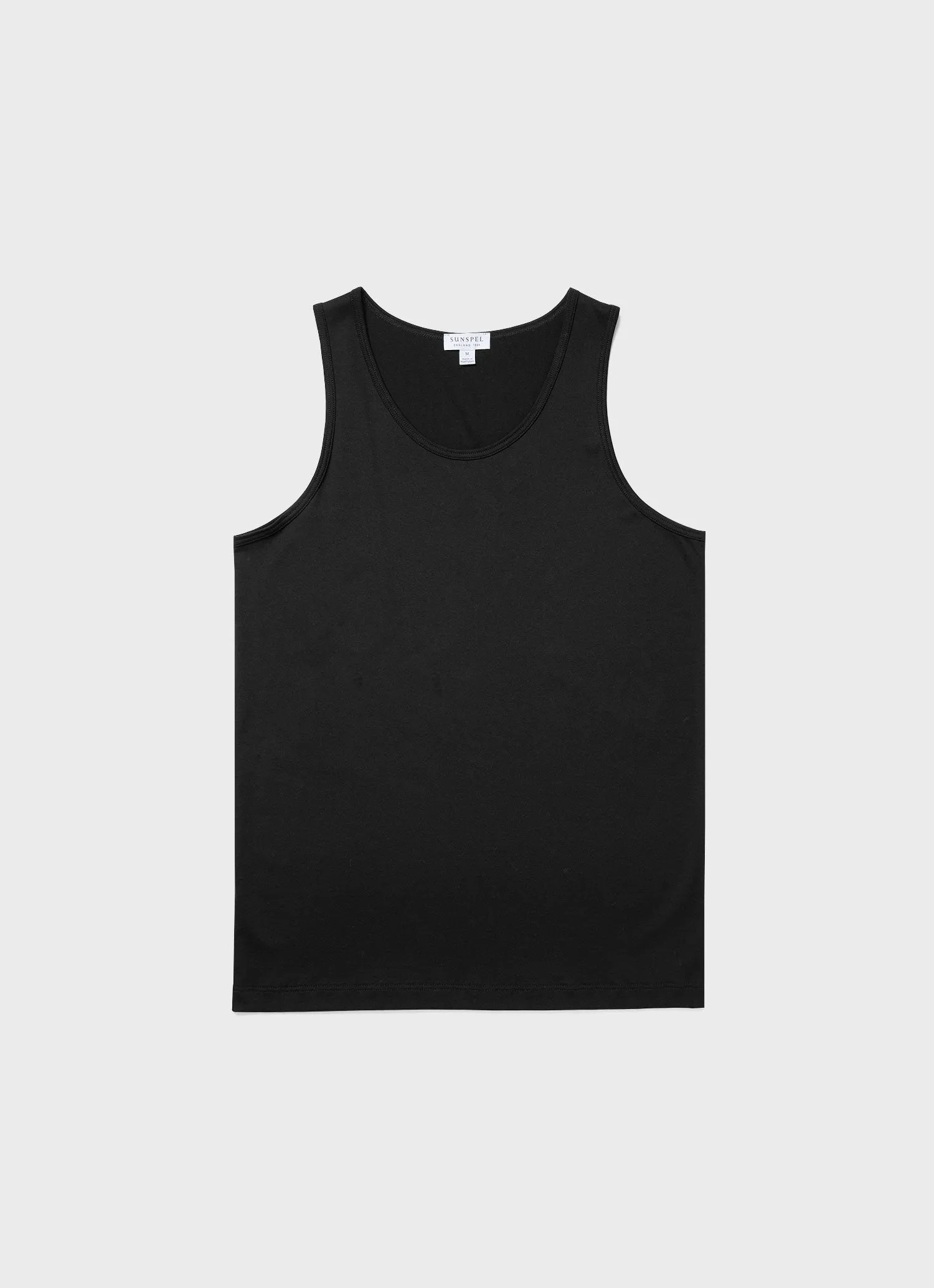 Men's Superfine Cotton Underwear Vest in Black