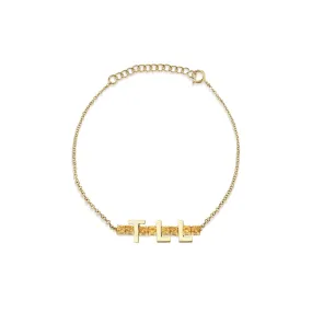 Mini Personalized Tennis Bracelet - Citrine / 14k Yellow Gold