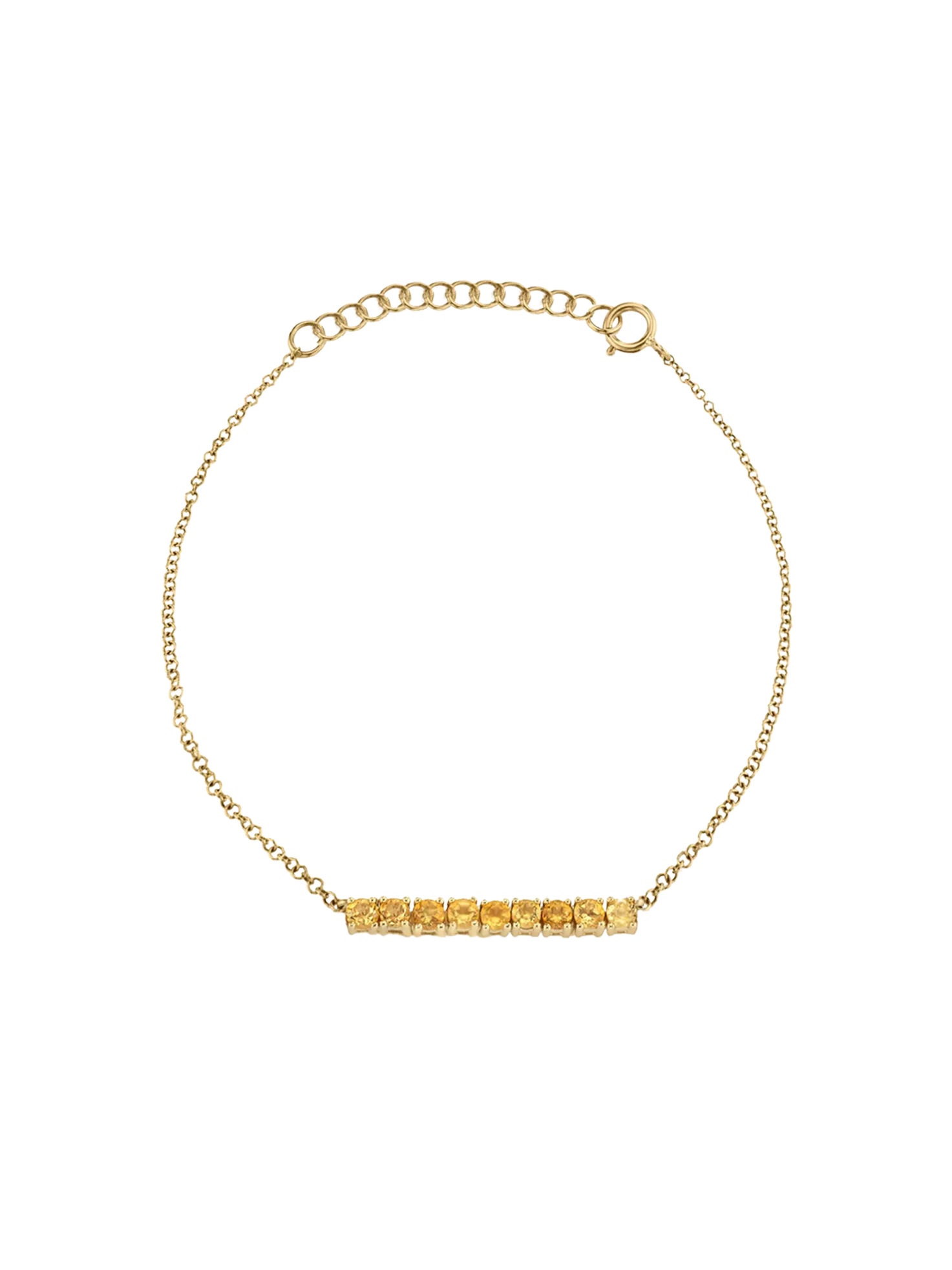 Mini Personalized Tennis Bracelet - Citrine / 14k Yellow Gold