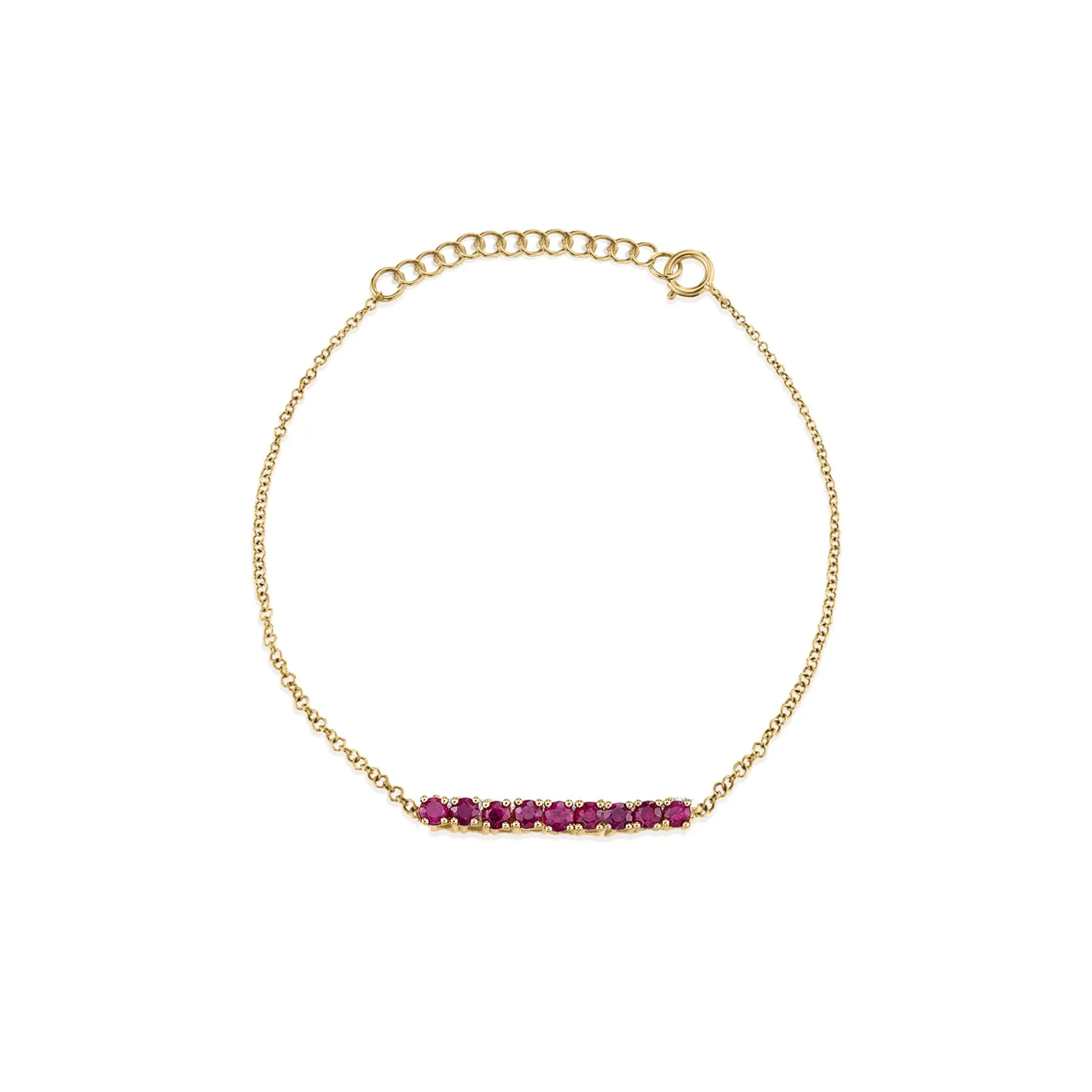 Mini Personalized Tennis Bracelet - Ruby / 14k Yellow Gold