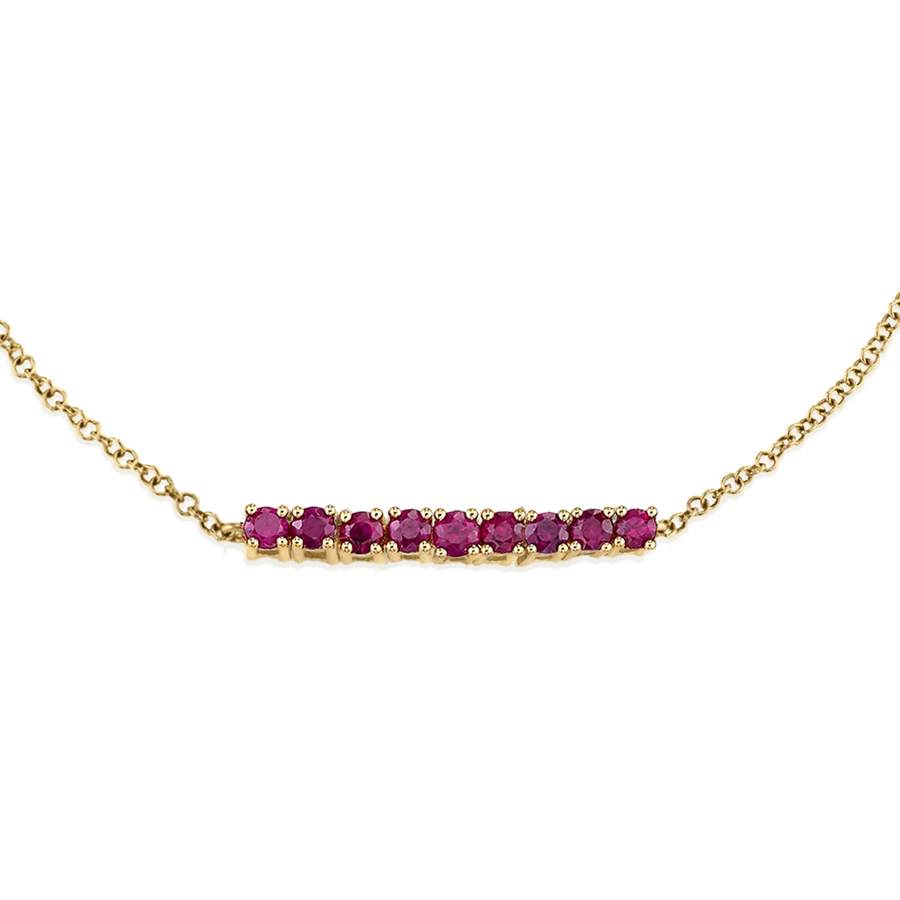 Mini Personalized Tennis Bracelet - Ruby / 14k Yellow Gold