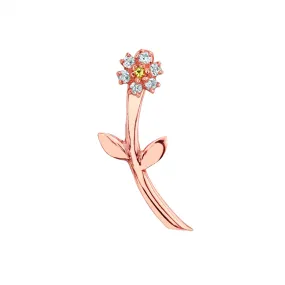 Mini Teddy Flower Earring - White Diamond / 14k Rose Gold