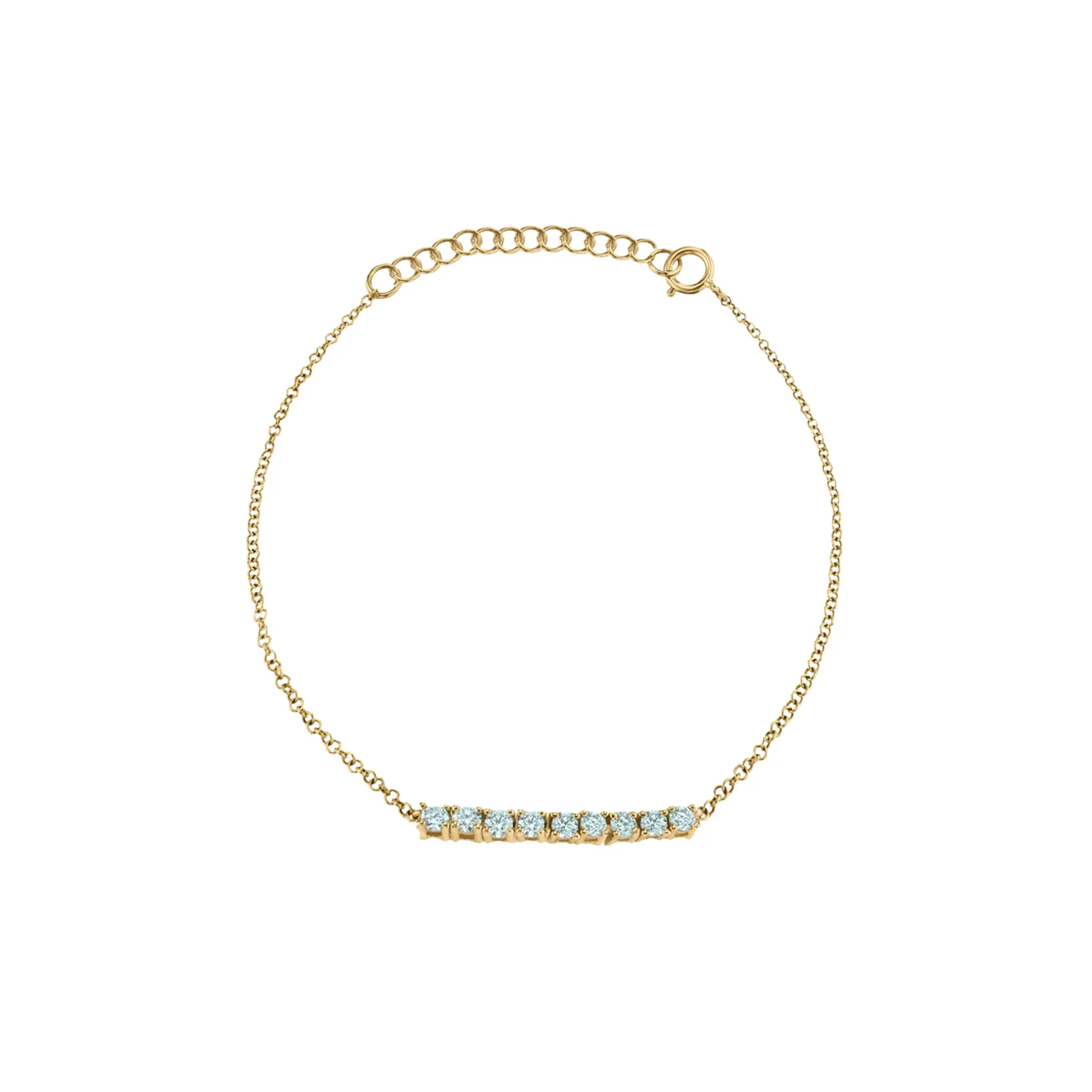 Mini Tennis Bracelet - Aquamarine / 14k Yellow Gold