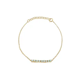 Mini Tennis Bracelet - Aquamarine / 14k Yellow Gold