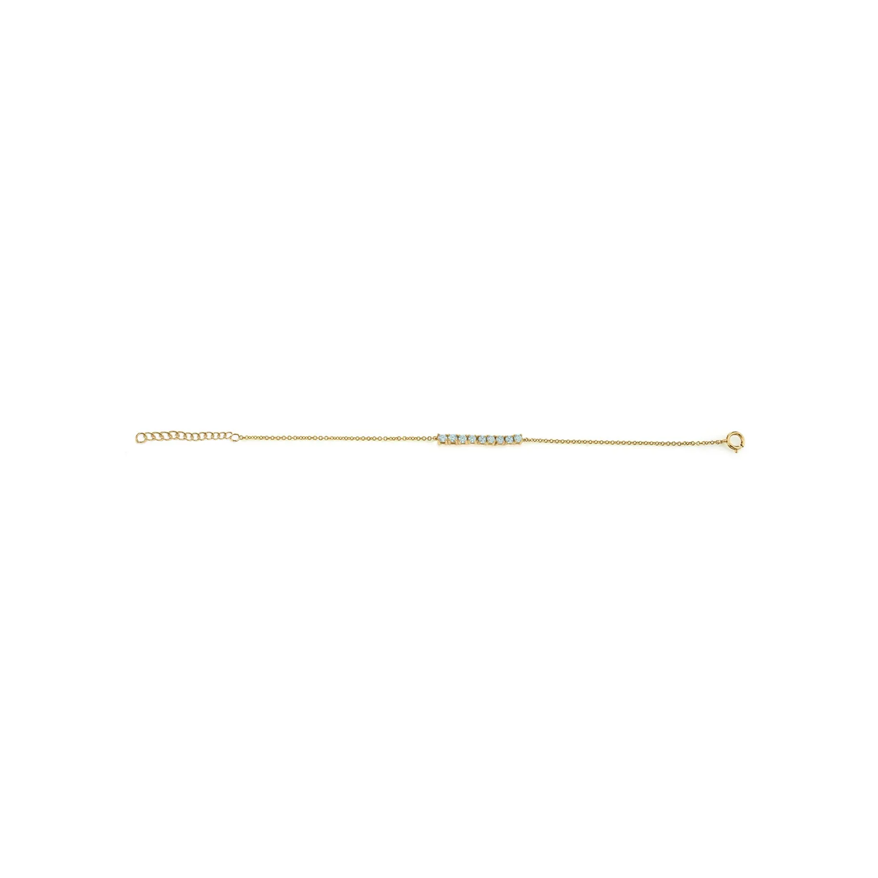 Mini Tennis Bracelet - Aquamarine / 14k Yellow Gold