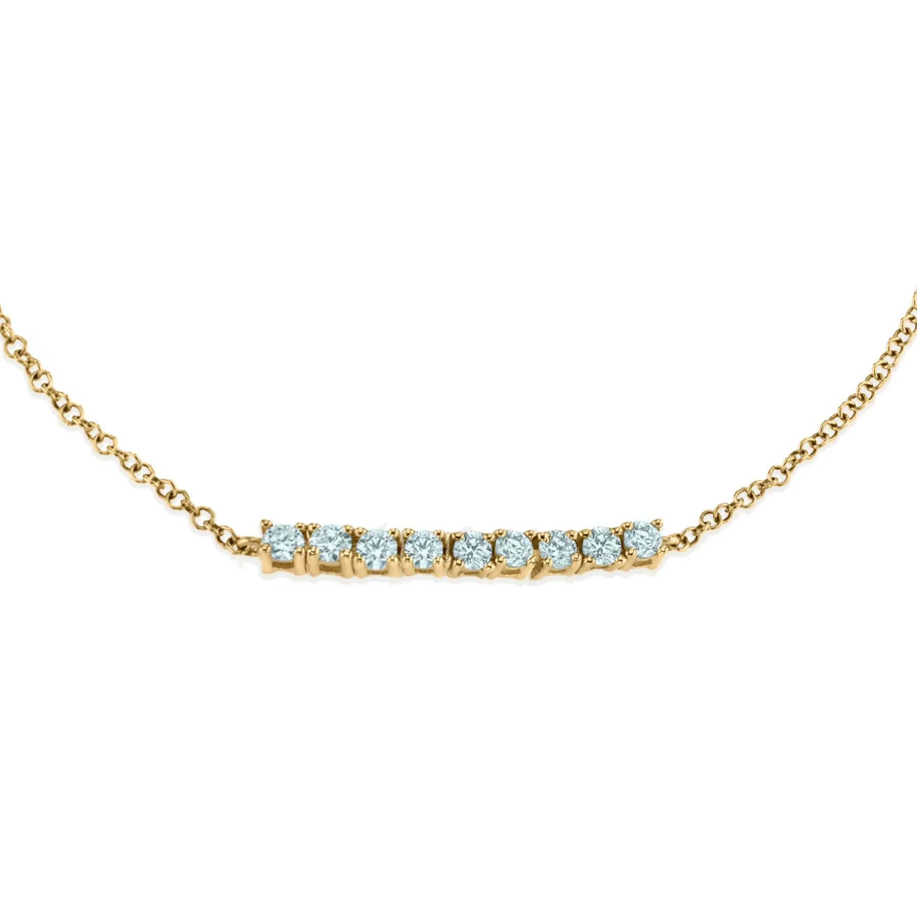 Mini Tennis Bracelet - Aquamarine / 14k Yellow Gold