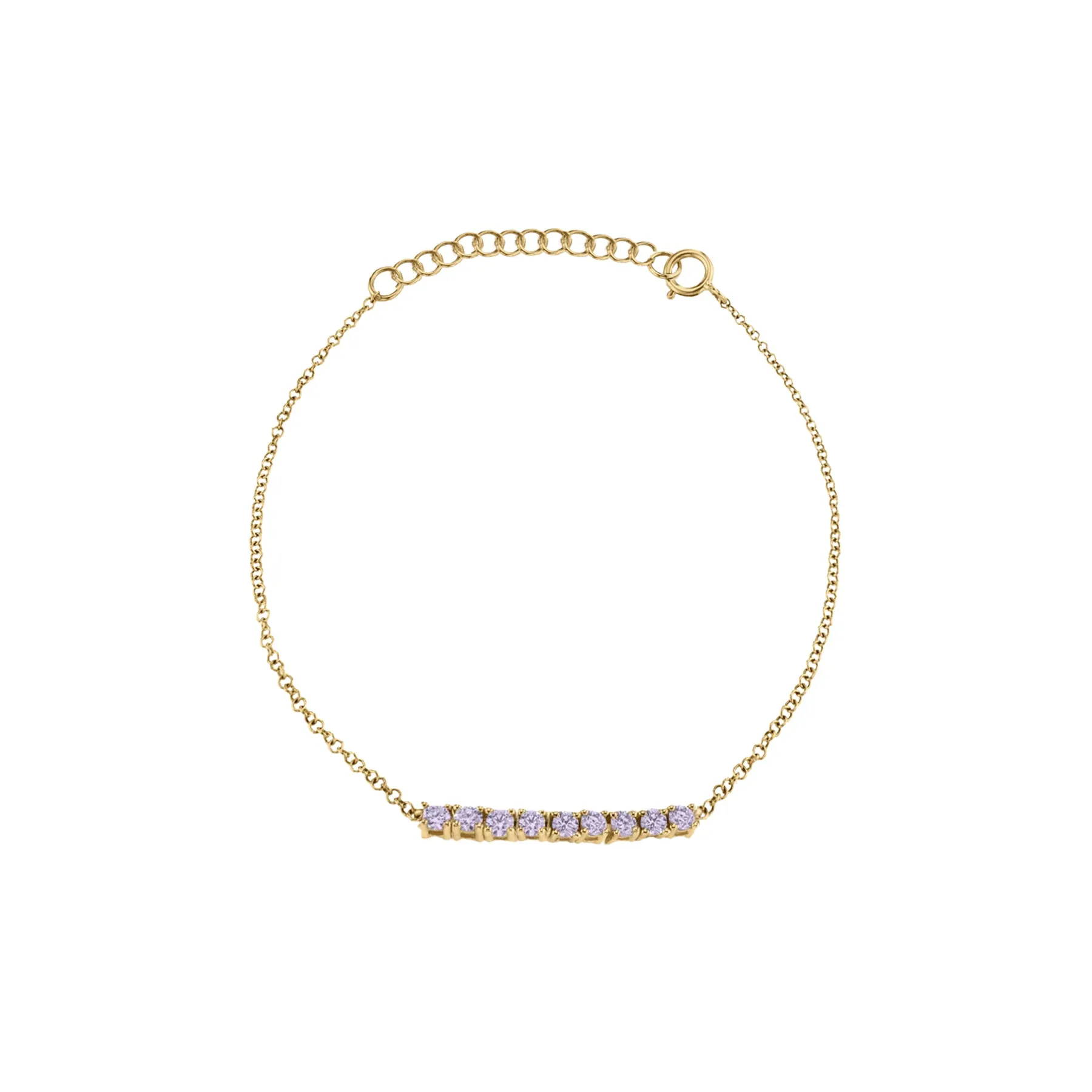 Mini Tennis Bracelet - Tanzanite / 14k Yellow Gold