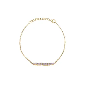 Mini Tennis Bracelet - Tanzanite / 14k Yellow Gold