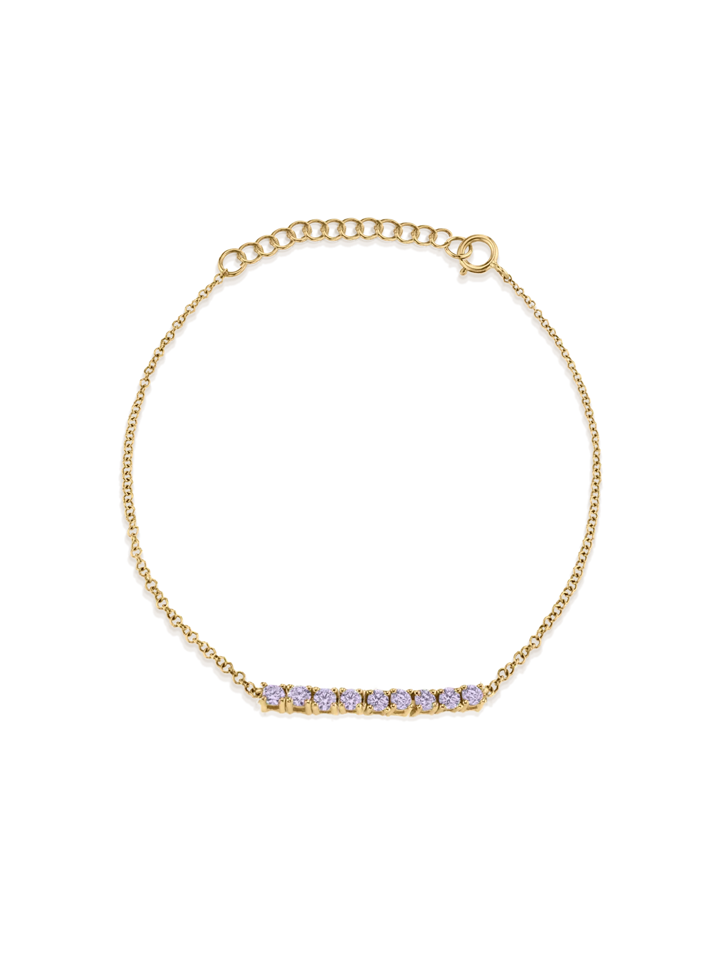 Mini Tennis Bracelet - Tanzanite / 14k Yellow Gold