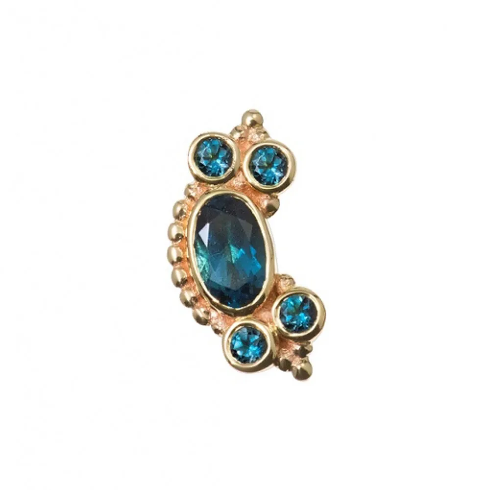 Misty Threaded End in Gold with London Blue Topaz'